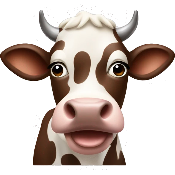A cow that gives milk with chocolate emoji