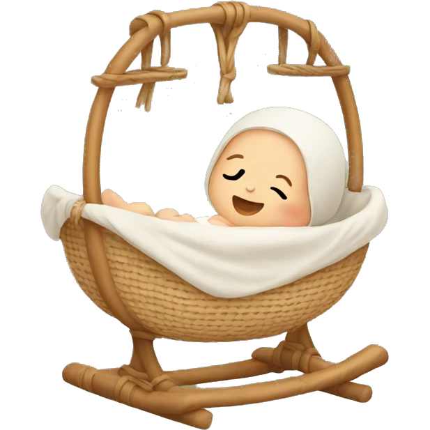 Newborn in a rattan cradle emoji