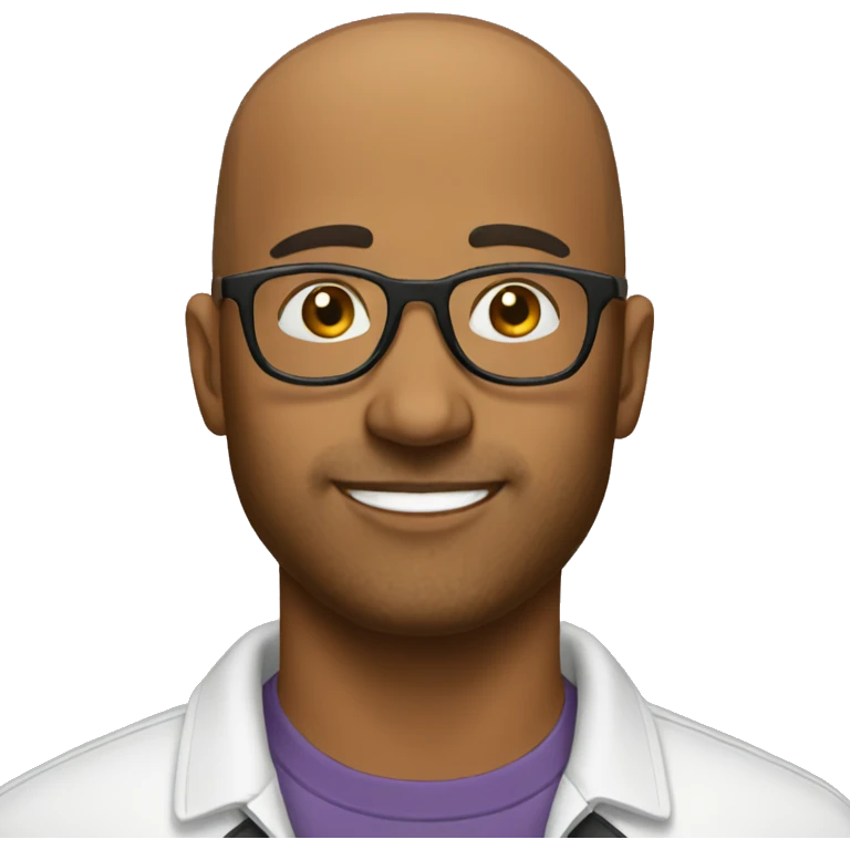 brown man with glasses bald man with glasses emoji