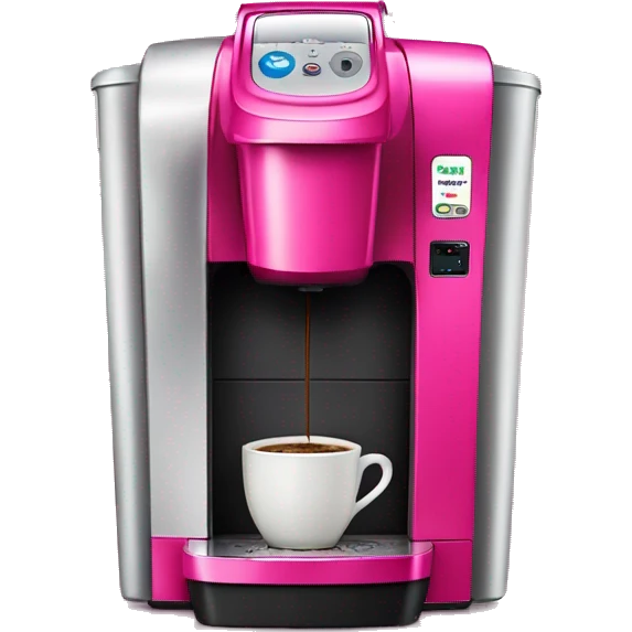 Realistic hot pink keurig coffee machine emoji