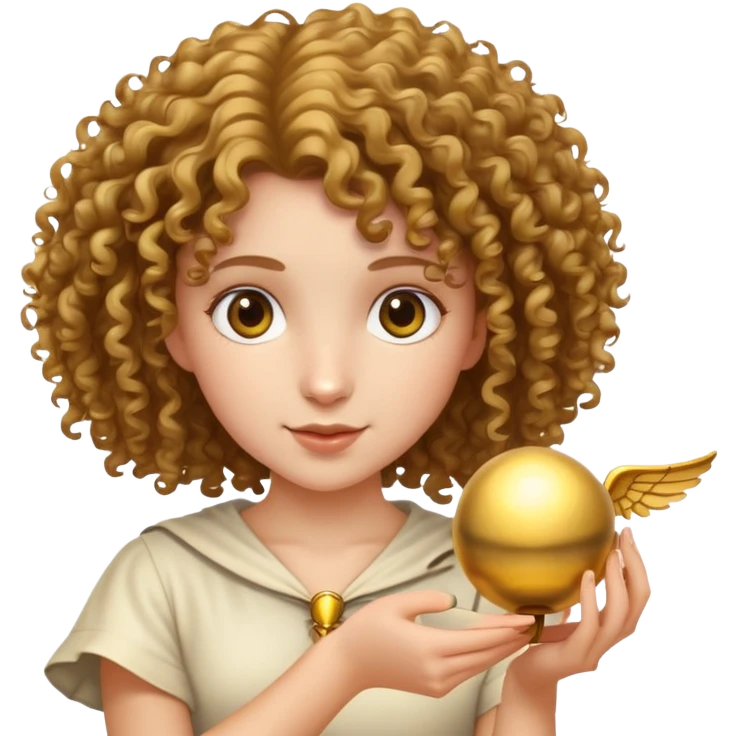 Curly girl with snitch emoji