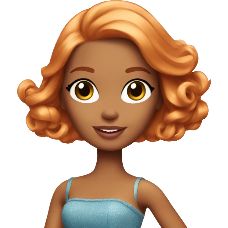 Beautiful Barbie ginger emoji