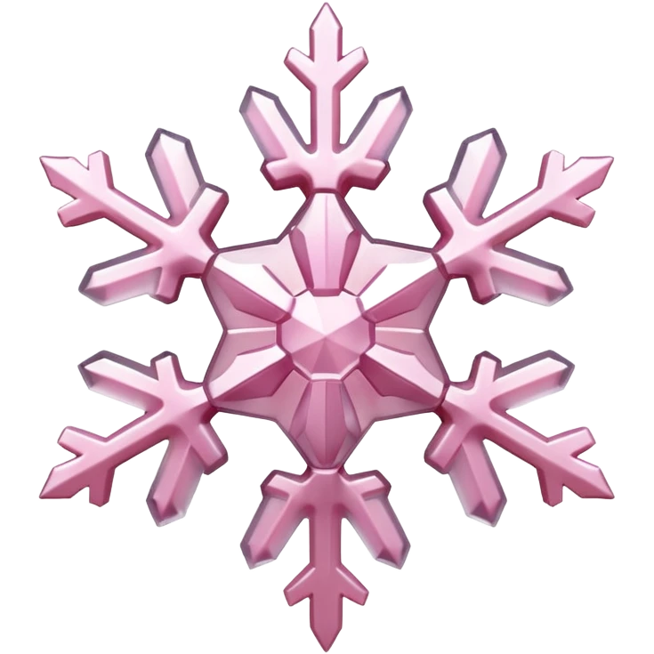 pale pink snow flake 3d bold ice translucent texture emoji