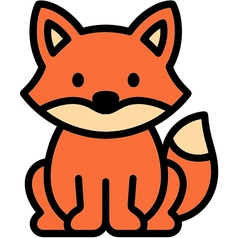 simple and recognizable fox color icon emoji