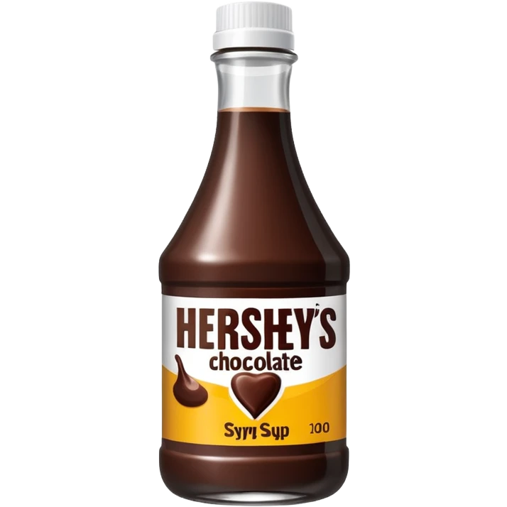 vibrant Hershey's chocolate syrup bottle, simple, clear emoji