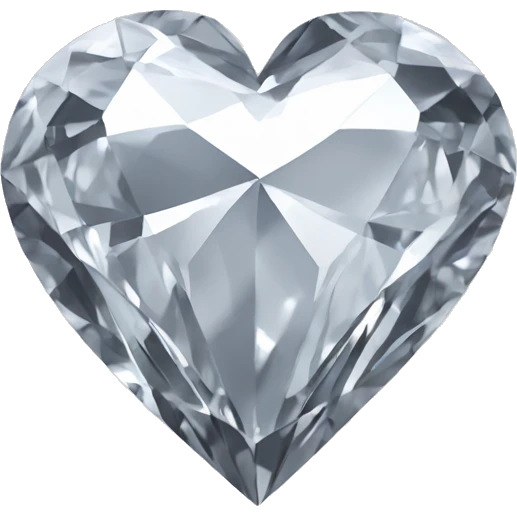 Heart shaped 56-carat silver diamond emoji