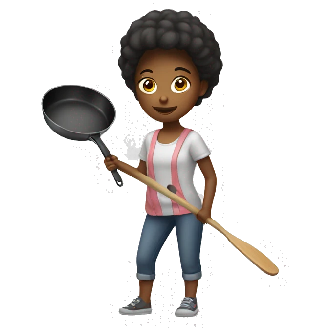 Girl with frying pan  emoji