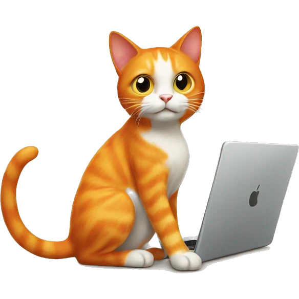 Orange cat with a mouse emoji