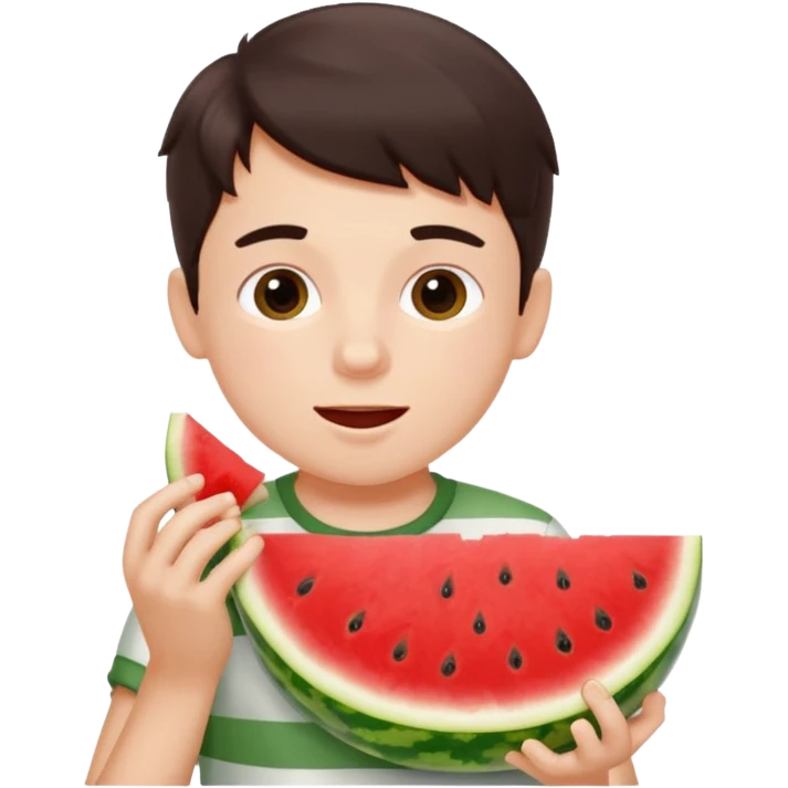 boy eating watermelon emoji