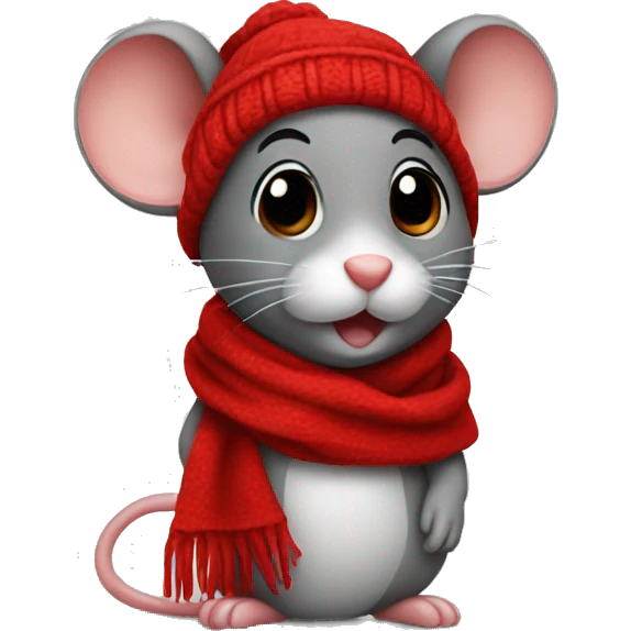 mouse with a red scarf emoji