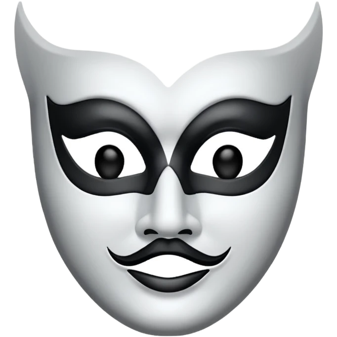 Create this emoji : 🎭 but in White and black and gray emoji