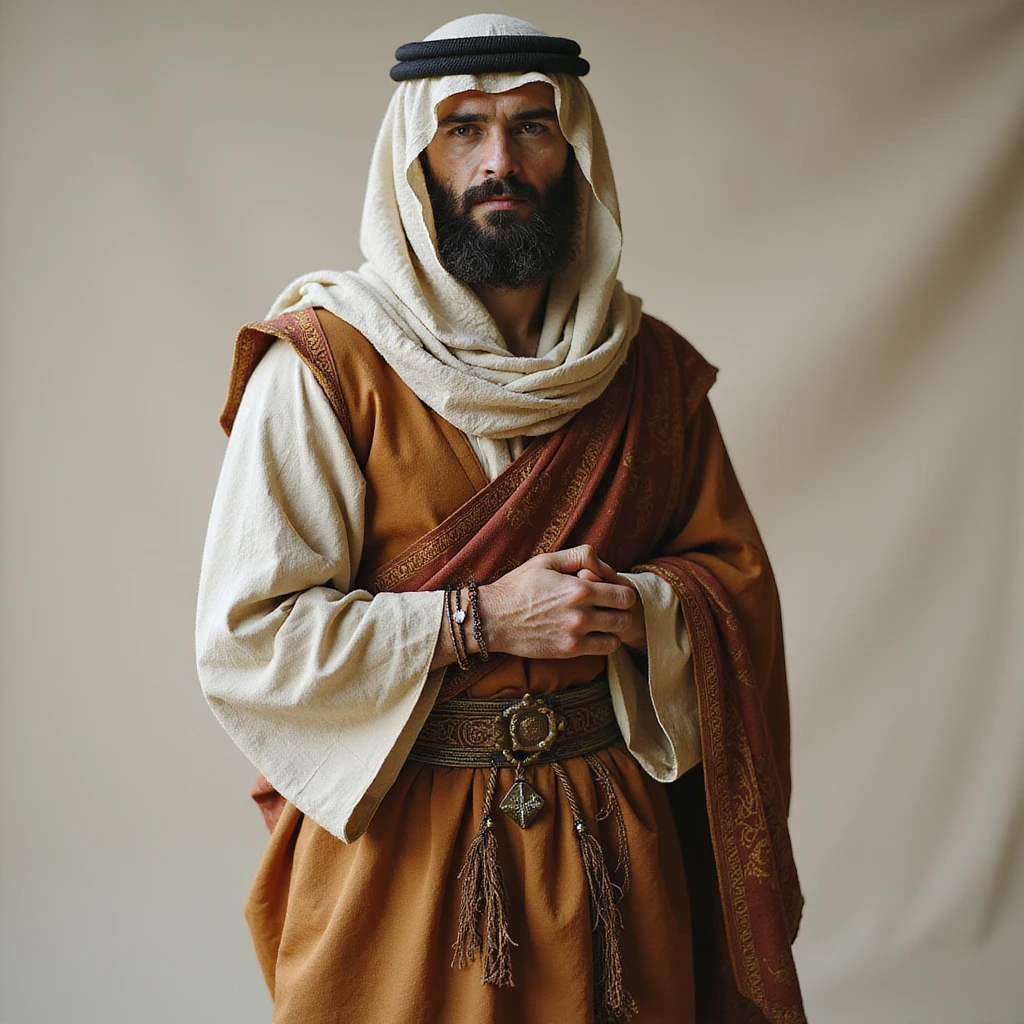 fullbody Middle Eastern man from Jerusalem, 1st century, tunic and sash, realistic, photorealistic style emoji
