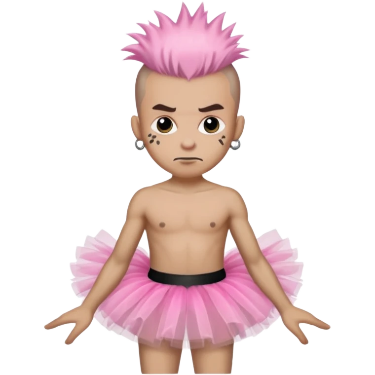 un mec style punk avec un tutu emoji