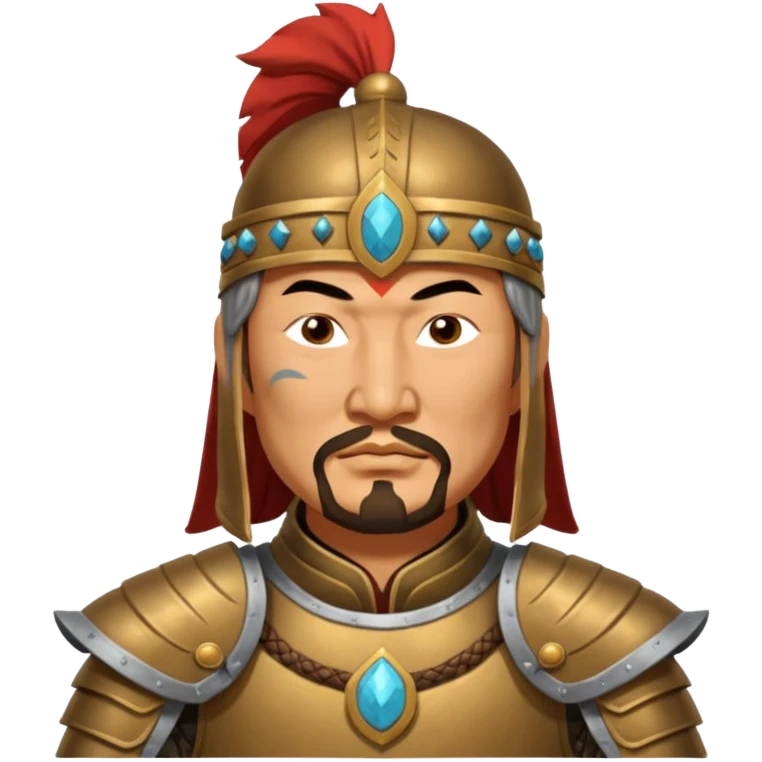 Genghis Khan in armor in 3/4 position emoji