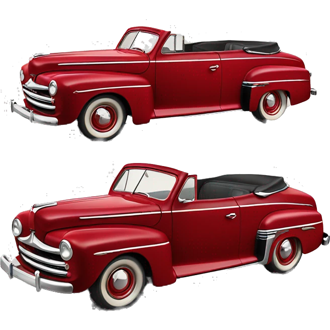 1948 Ford De Luxe convertible red greased lightning emoji