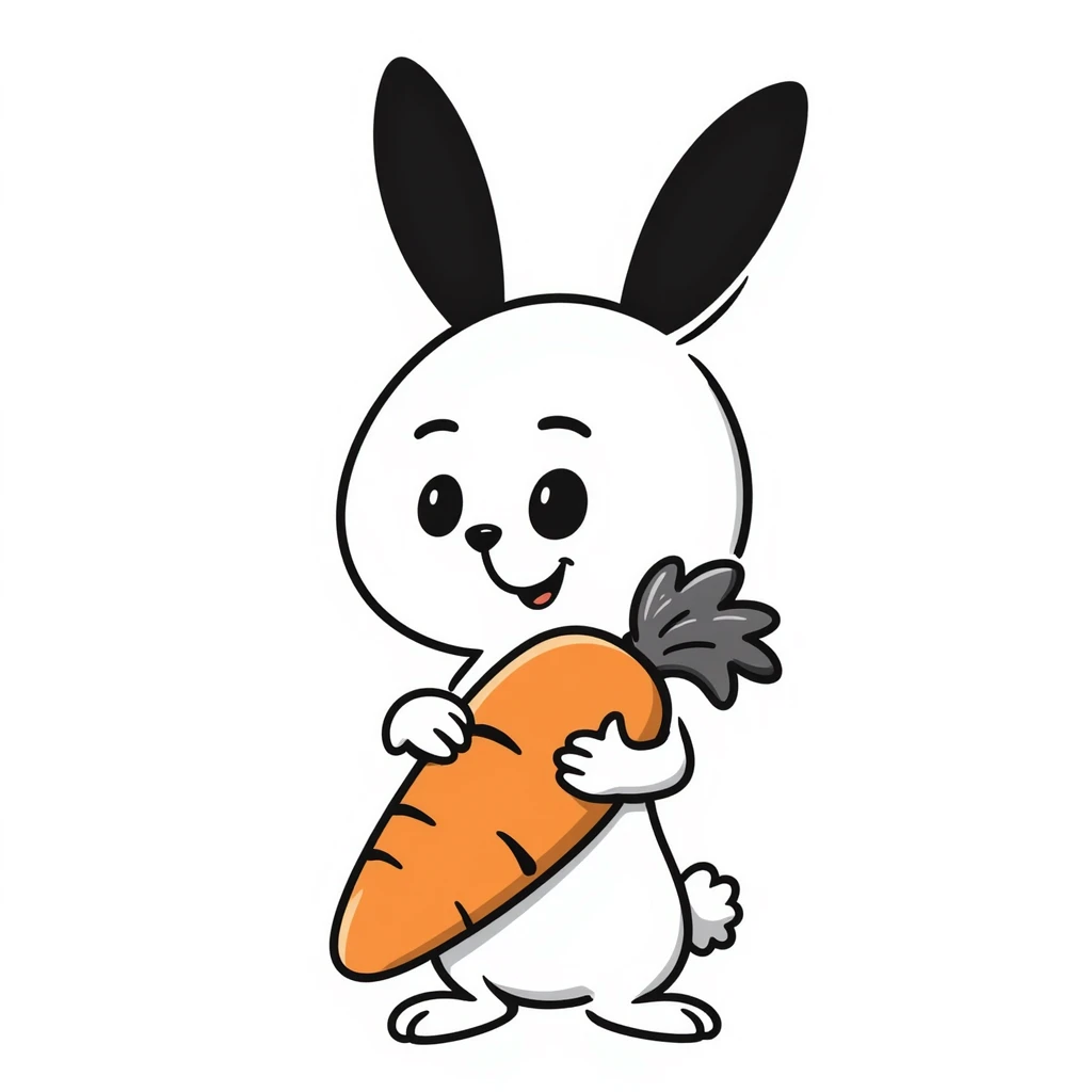 Easter bunny ears and carrot emoji