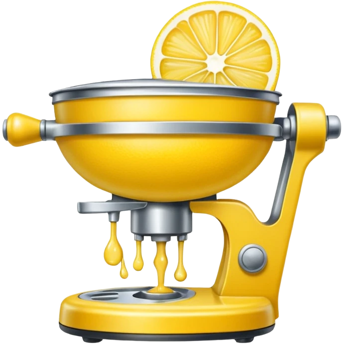 mac os icon fruit mechanical squeezer, lemon yellow bright crisp emoji