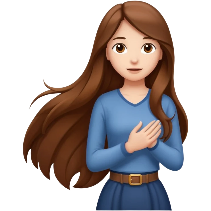 girl with long hair reaching her waist emoji
