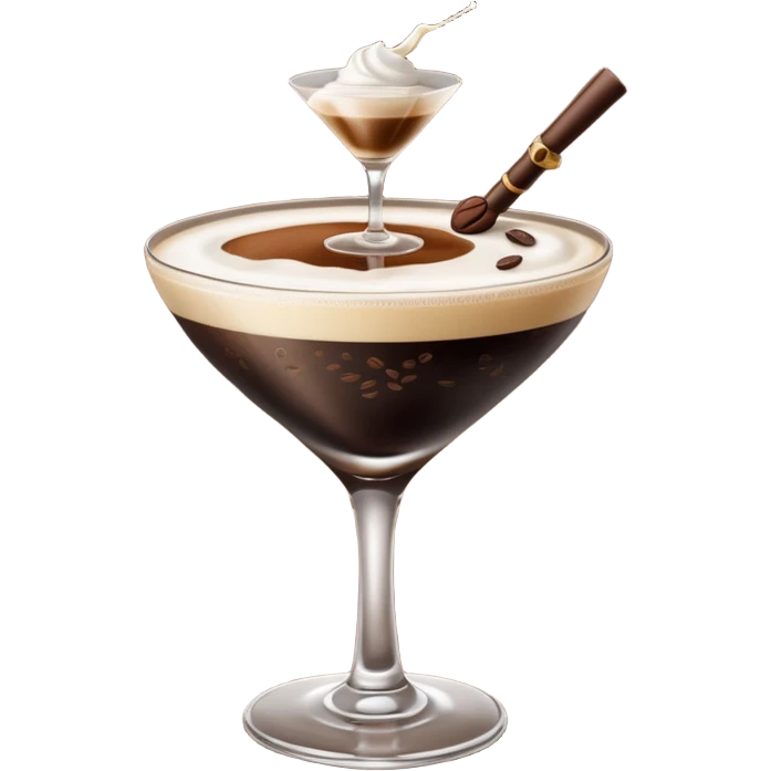espresso martini with foam emoji