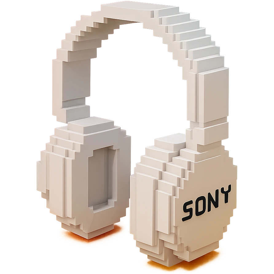 full-size white Sony headphones emoji