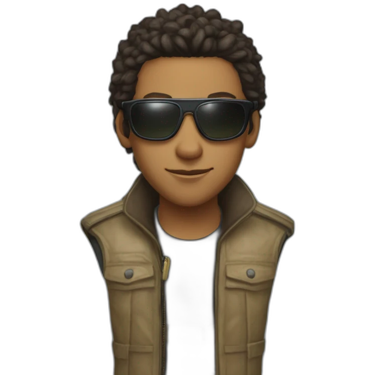 skinny tall lightskin barret Wallace with aviators final fantasy  emoji