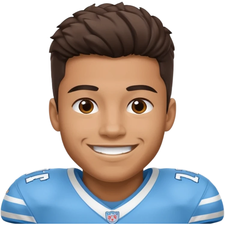 College football player in  Carolina Blue color  emoji