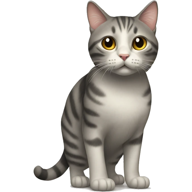 A cat standing up like a human emoji