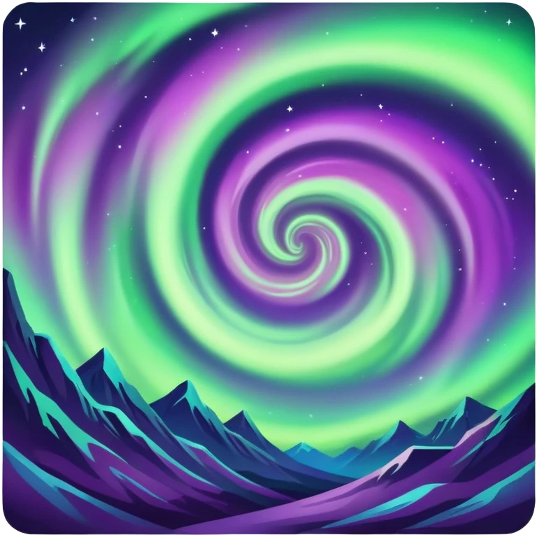 northern lights in the night sky emoji