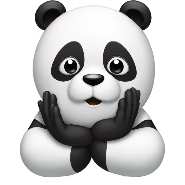 Panda hands on eyes emoji
