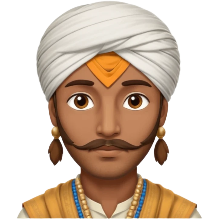 Indian guy with long face and brown hair emoji