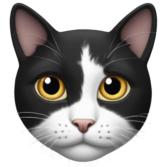 Black and white patch cat emoji