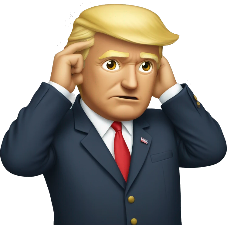 trump holding his ear  emoji