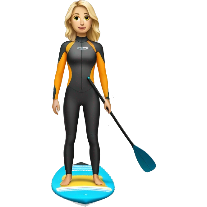 paddleboard female in wetsuits  emoji