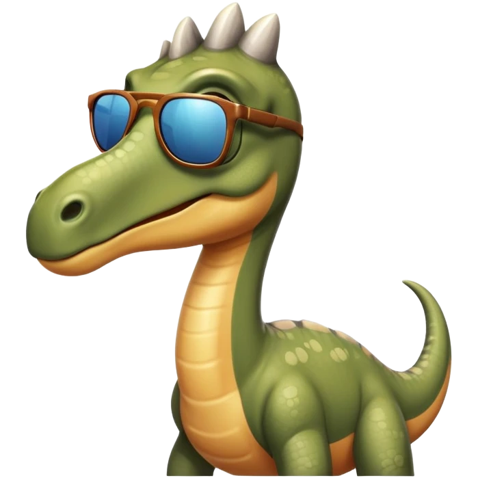brachiosaurus dinosaur wearing sunglasses emoji