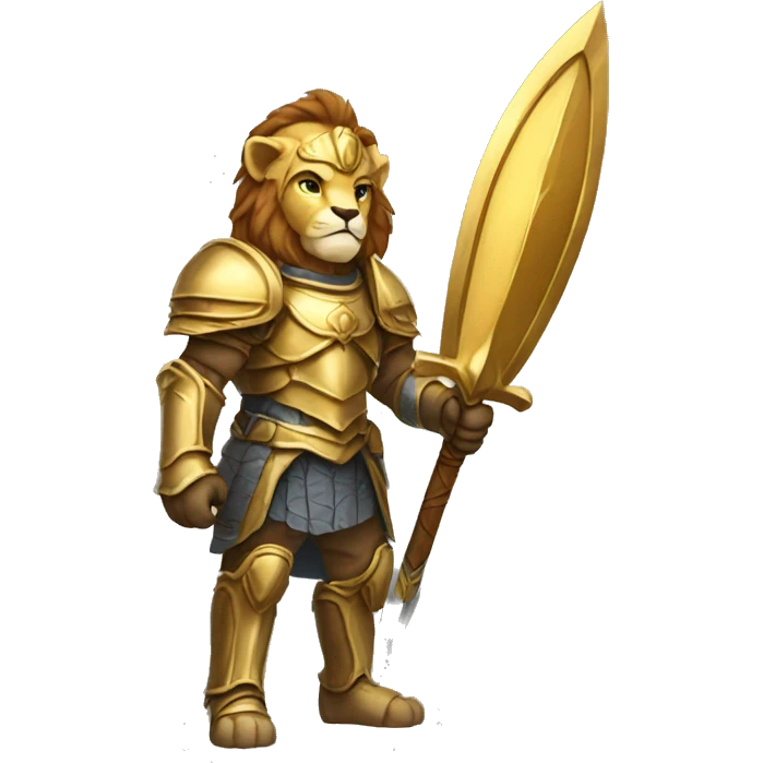 lion paladin ready for battle gold emoji