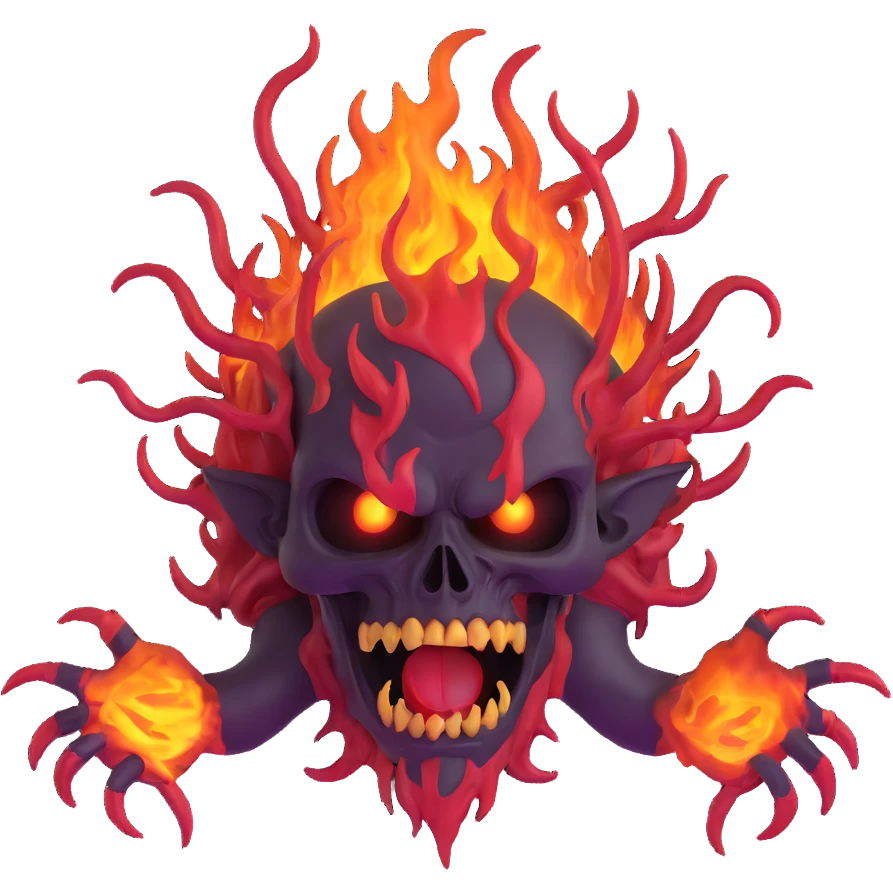demonic artist with chaotic energy creating insane artwork emoji