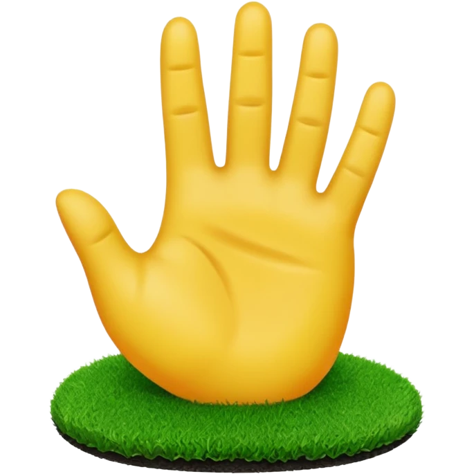 an emoji hand touching green turf  emoji