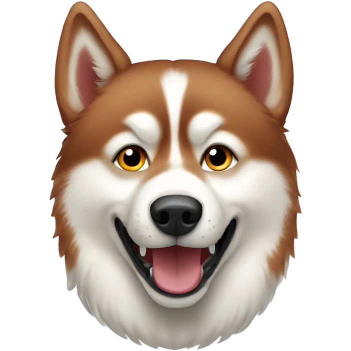 Red Siberian husky playing emoji