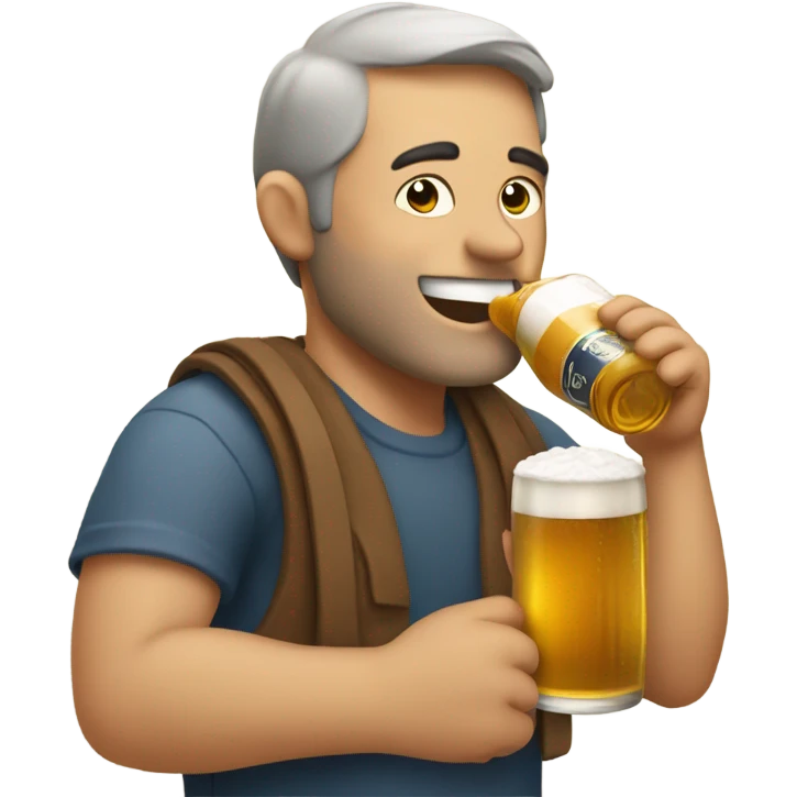Man drinking a beer emoji
