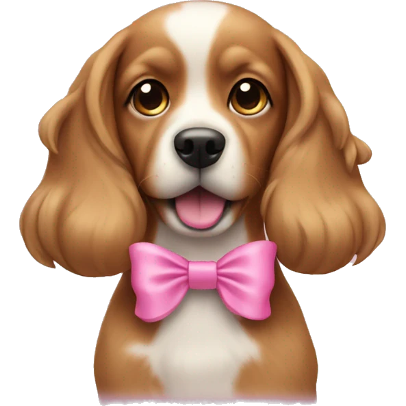 dog wearing pink bows emoji