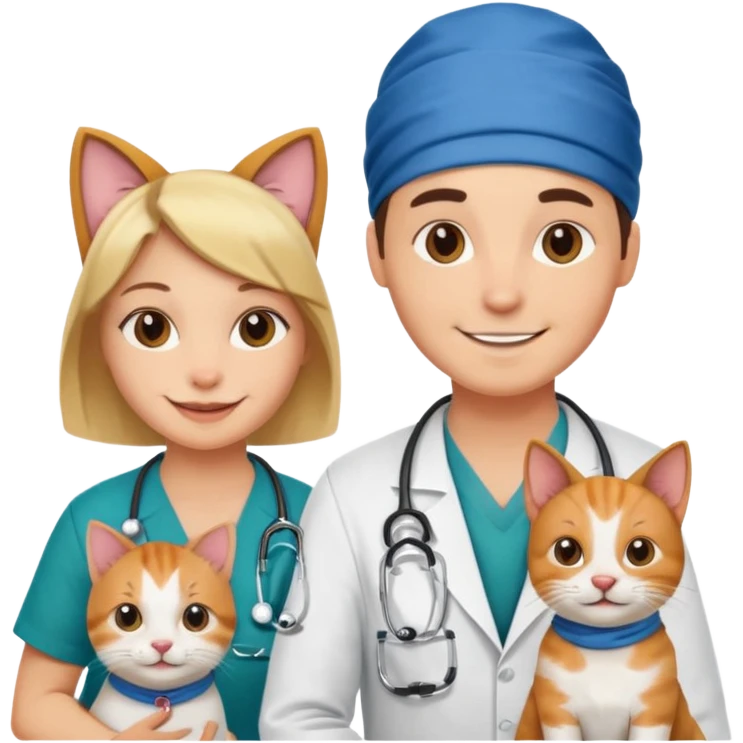 doctors with bandanas cat or dog emoji