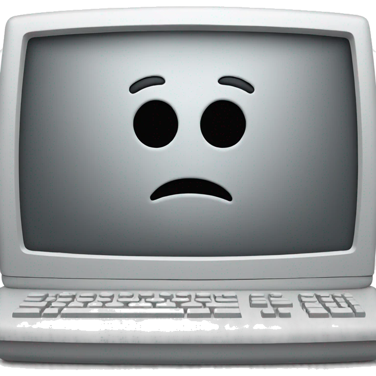 Computer with face emoji  emoji