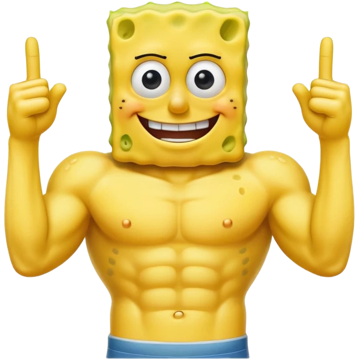 Make buff SpongeBob emoji