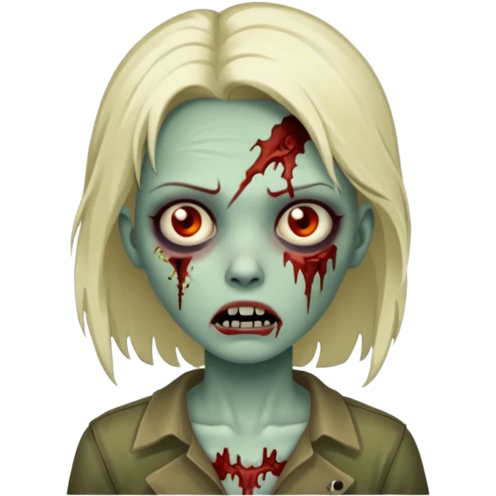 zombie girl with a scar emoji