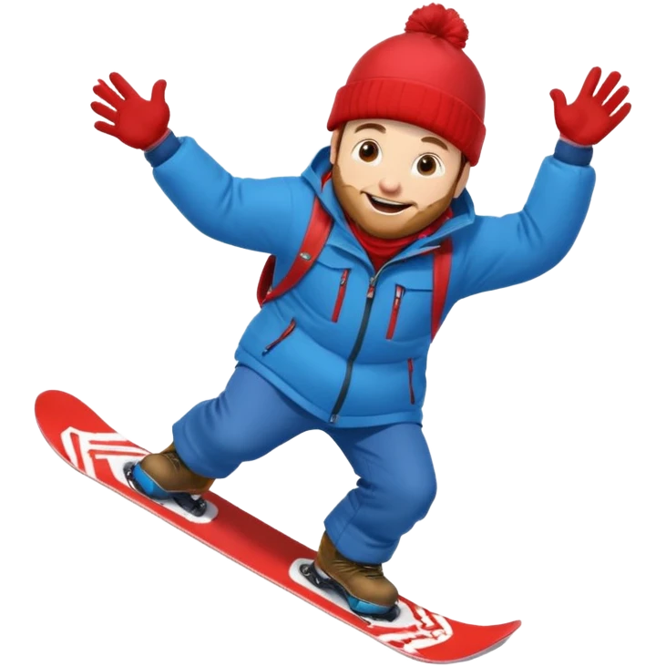 big round super harry guy snowbording down mountain haryyer emoji