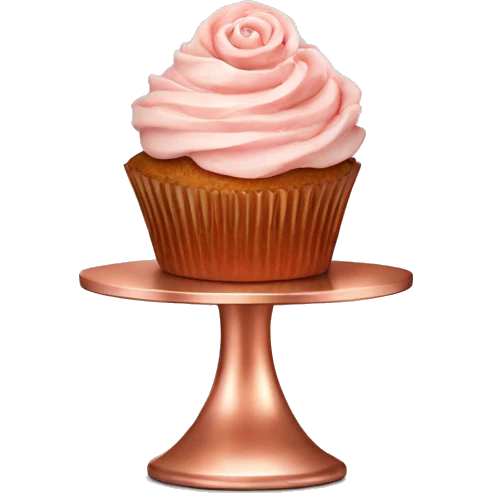 Realistic rose gold cupcake stand. emoji