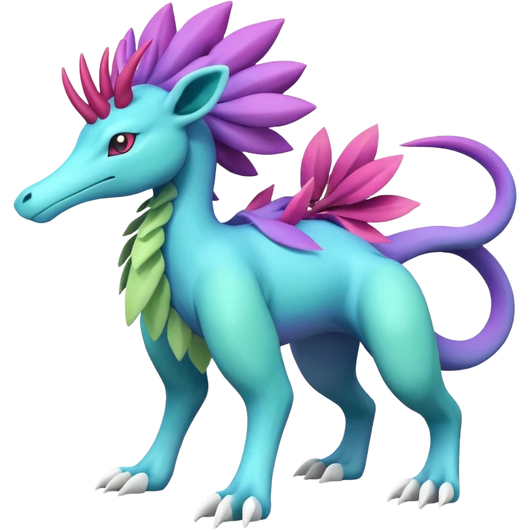 Meganium-Amaura-Suicune-fakemon (full body) emoji