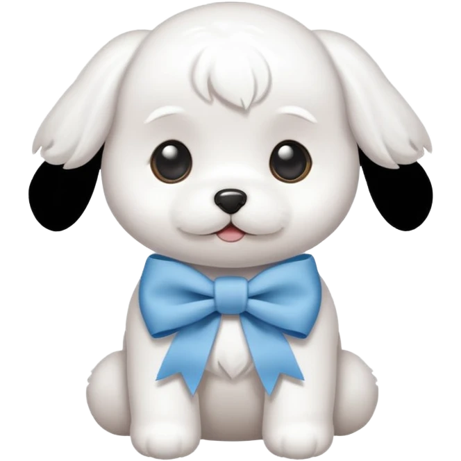 white baby maltese ribbon emoji