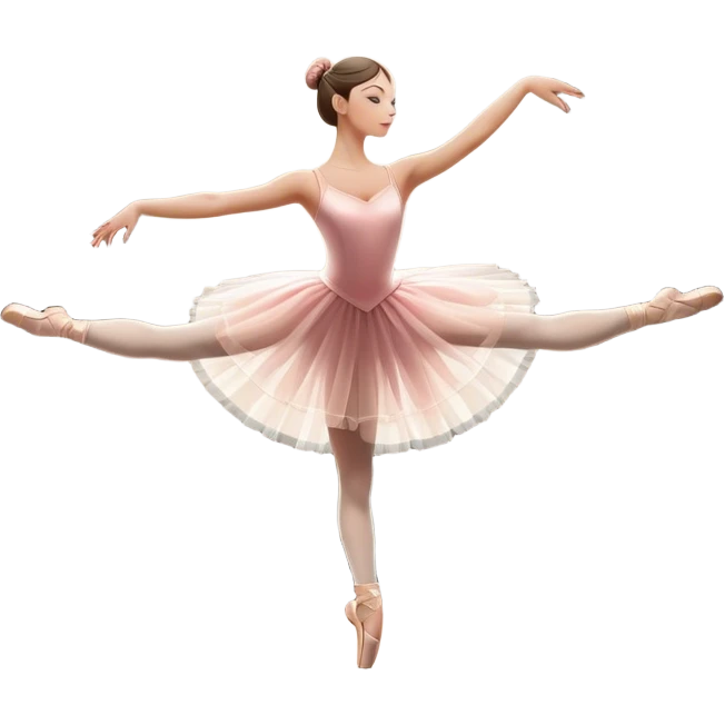 Icon for Ballet: silhouette of a ballerina in an elegant pose on a theater stage, surrounded by spotlight and stage lights. The icon should convey the grace and beauty of ballet, with focus on the dancer and the dramatic lighting. Transparent background. emoji