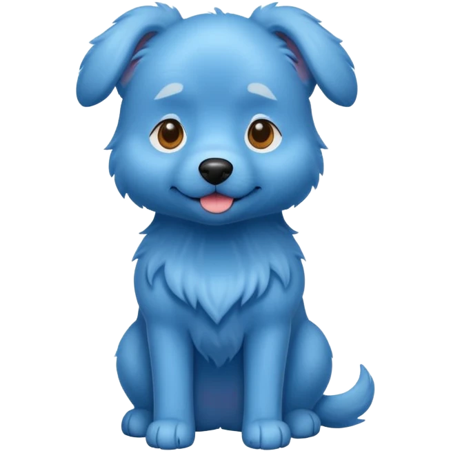 A blue dog standing up emoji